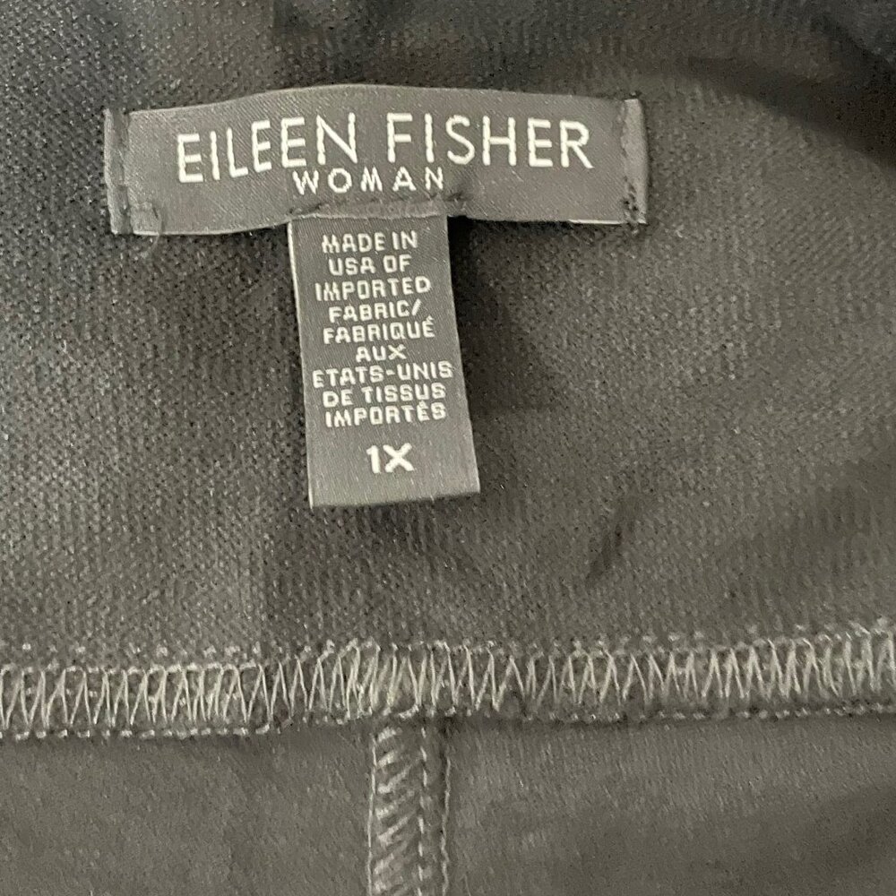 Eileen Fisher Woman Lighweight Pull On Pants Black Viscose Stretch Sz 1X - Picture 3 of 4